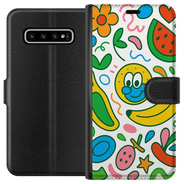 Kompatibelt Lommeboketui til Samsung Galaxy S10+ Sommerfuglslør