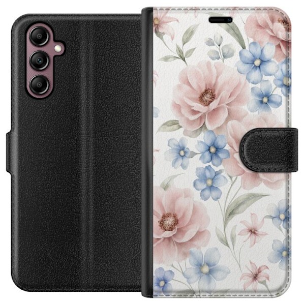 Samsung Galaxy A14 5G Tegnebogsetui Romantiske blomster