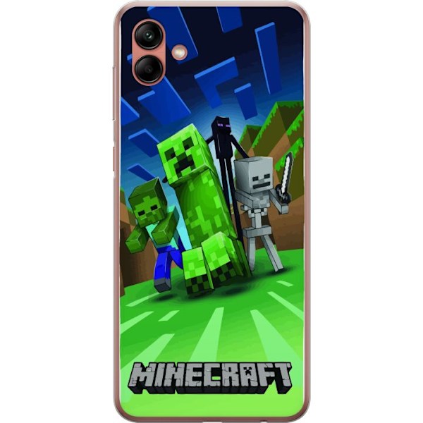 Samsung Galaxy A04 Läpinäkyvä kuori Minecraft Creeper mobilskal i klassisk grön pixelstil