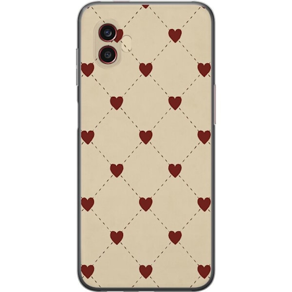 Samsung Galaxy Xcover6 Pro Gennemsigtig cover Hjertegitter