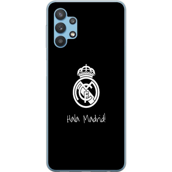 Samsung Galaxy A32 5G Genomskinligt Skal Real Madrid Emblem Fotboll Stolthet Vit Guld Klubbmärke Champions La Liga Fans Ikoniskt Sport
