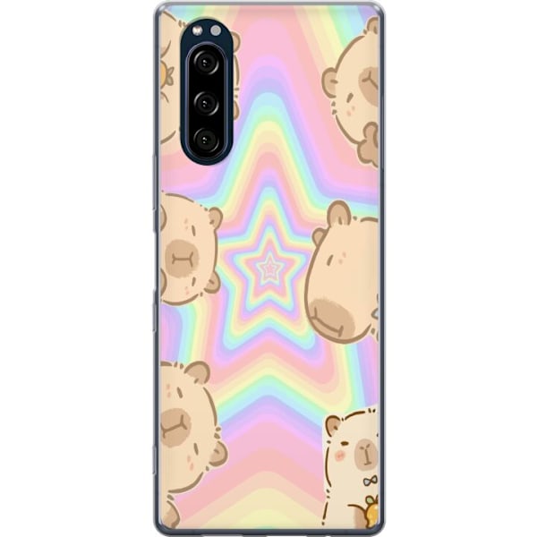 Sony Xperia 5 Läpinäkyvä kuori Kawaii Capybara Galaxy Söp