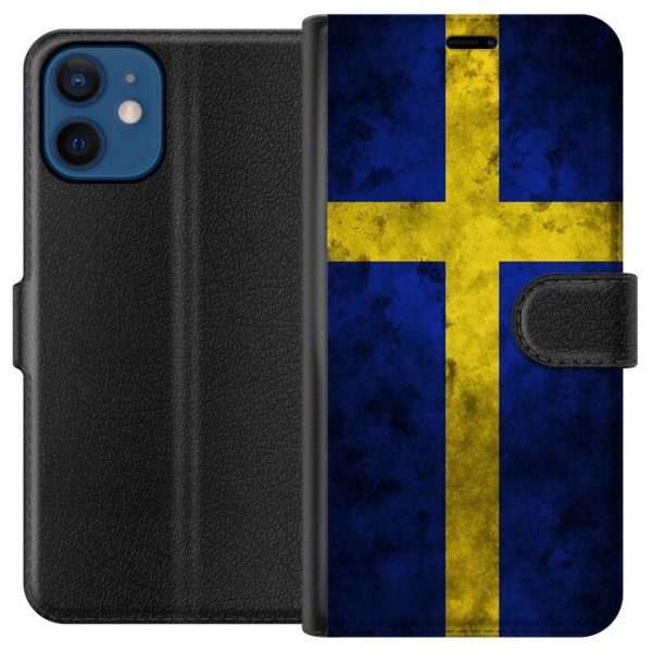 Apple iPhone 12  Lompakkokotelo Ruotsin Lippu