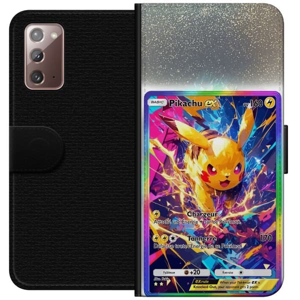 Kompatibel Tegnebogsetui til Samsung Galaxy Note20 Pikachu gul