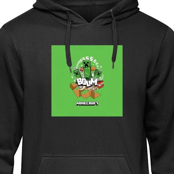 Børne-Hoodie | Blød Hættetrøje til Børn Minecraft Boom sort 5-6 År