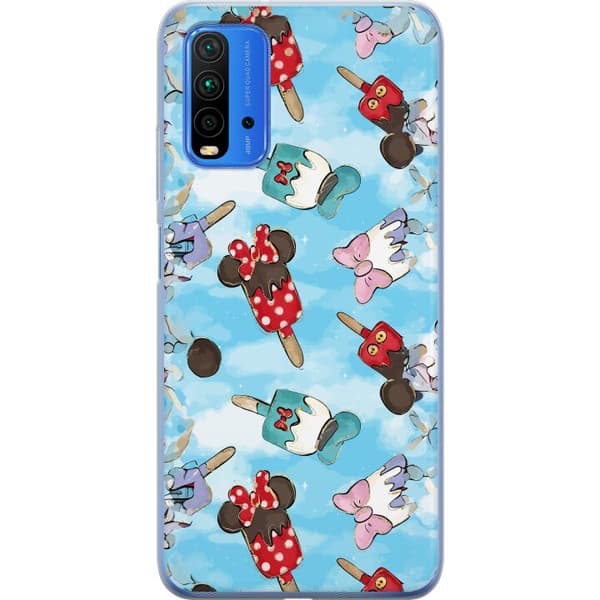 Kompatibelt Mobildeksel til Xiaomi Redmi 9T Tecknade glassfigurer blå