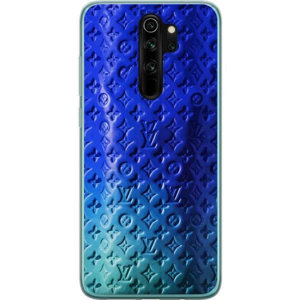 Kompatibelt Mobildeksel til Xiaomi Redmi Note 8 Pro  Blått luksuriøst monogrammønster med elegant preget tekstur blå