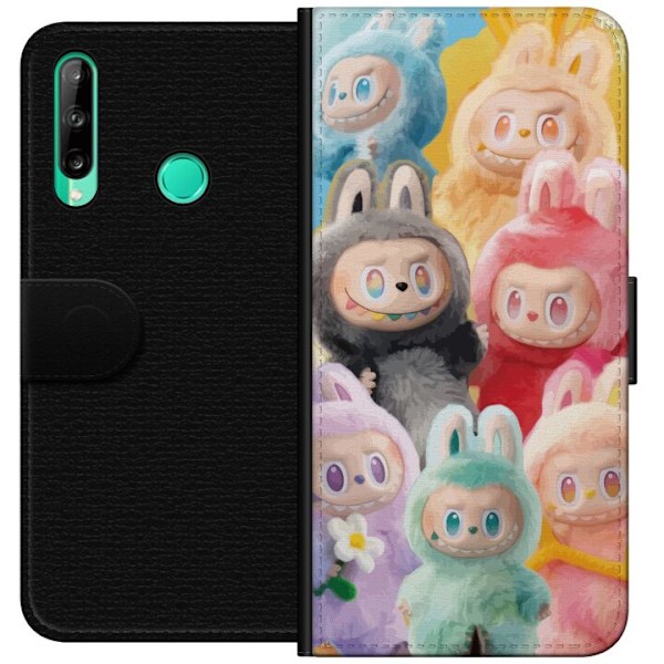 Huawei P40 lite E Plånboksfodral Labubu Sketch Style – Handritat monster i tusch