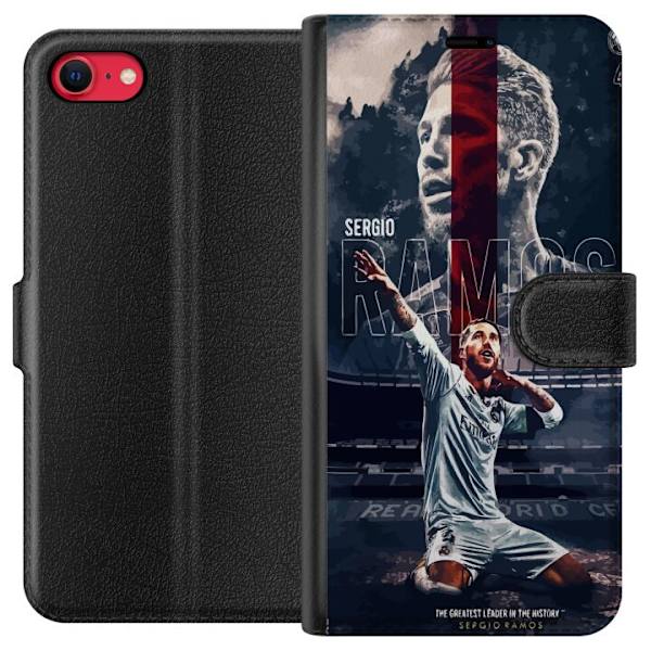 Apple iPhone 7 Plånboksfodral Ramos Fotboll Legend Motiv Spelare Real Madrid Spanien Back Ikoniskt Namn Fotbollsstjärna Sport