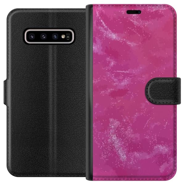 Kompatibel Tegnebogsetui til Samsung Galaxy S10+ rosa