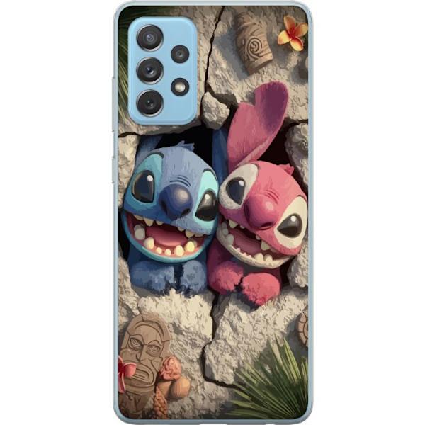 Samsung Galaxy A52 5G Läpinäkyvä kuori Stitch Angel Lilo & Stitch Motiivi Disney Rakkaus Sarjakuvahahmo Suosittu Sininen Avaruusolio Hauska Disney-