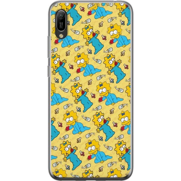 Kompatibelt Mobildeksel til Huawei Y6 Pro (2019) Modell med Maggie Simpson, smokker og flasker gul