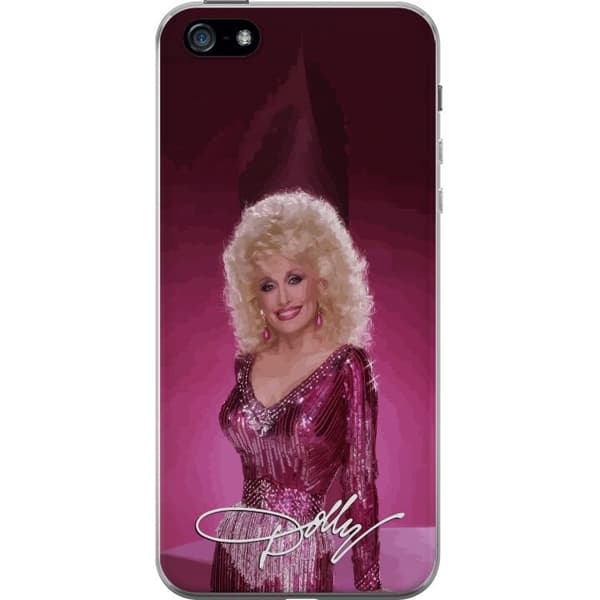 Kompatibelt Mobilskal till Apple iPhone 5 Dolly Parton i glittrande rosa klänning rosa