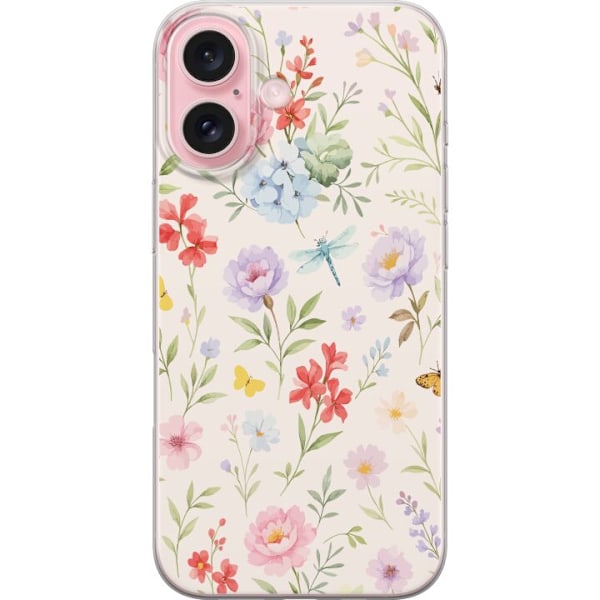 Kompatibelt Mobildeksel til Apple iPhone 16 Blomster