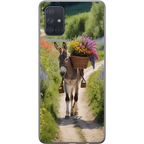 Samsung Galaxy A71 Läpinäkyvä kuori Aasi Eläinaihe Rauhallinen Suunnittelu Luontoaihe Suosittu Koristelu Huumori Graafinen Eläinteema Eksoottinen