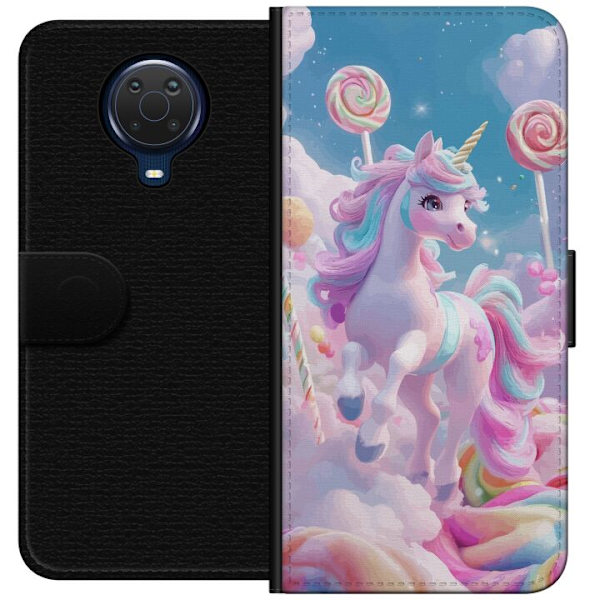 Nokia G20 Plånboksfodral Enhörning Candy Pastell Kawaii Motiv Söt Populär Färg Grafiskt Trend Barn Motiv Fantasy Art