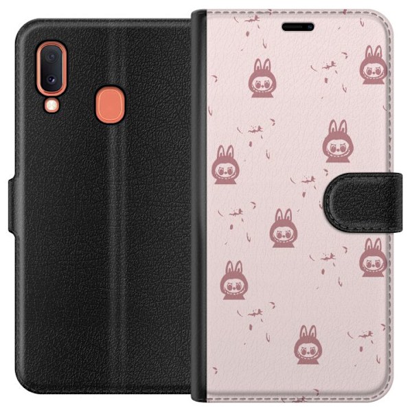 Samsung Galaxy A20e Lompakkokotelo Labubu Neon Pop - Neonväri