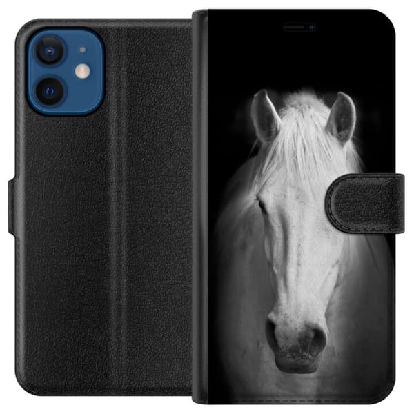Kompatibelt Plånboksfodral till Apple iPhone 12 mini Vit Häst