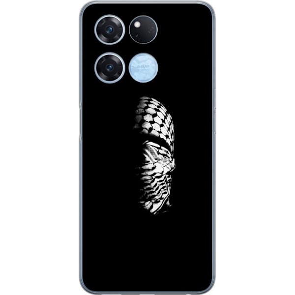 OnePlus Ace Racing Gennemsigtig cover Keffiyeh-mønster - klassisk sort-hvid palæstinensisk tørklæde med kulturel betydning
