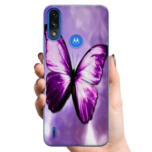 Motorola Moto E7 Power TPU Matkapuhelimen kuori Perhonen