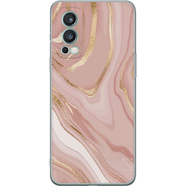 OnePlus Nord 2 5G Gjennomsiktig deksel Marmor Rosa