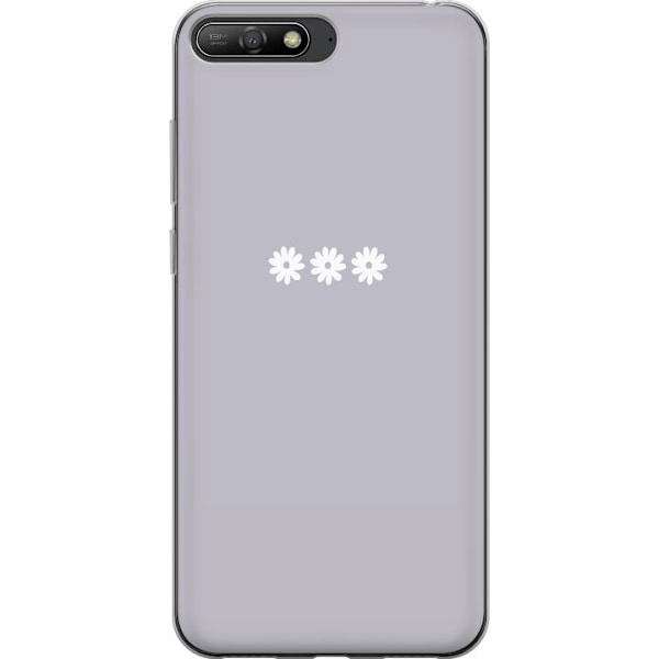 Huawei Y6 (2018) Genomskinligt Skal Lila Blomminimalism – st