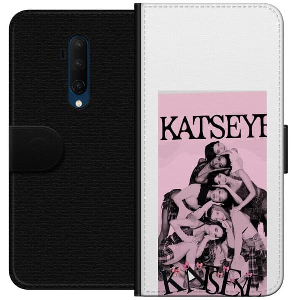 Kompatibelt Lommeboketui til OnePlus 7T Pro katteøye rosa