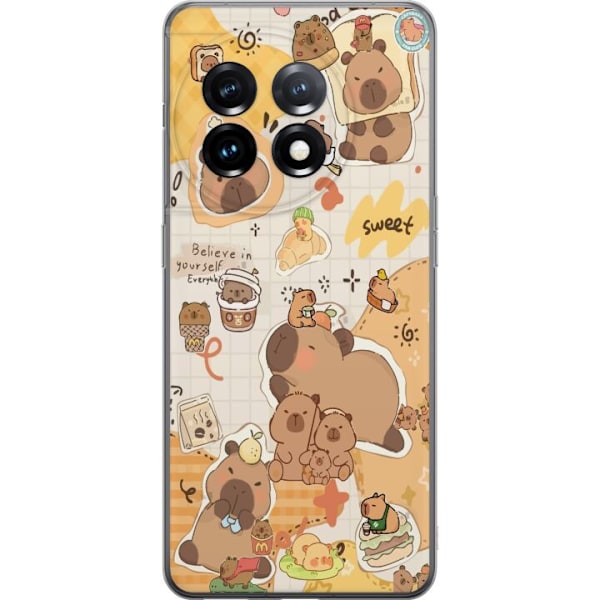 OnePlus 11R Läpinäkyvä kuori Kawaii capybara mobilskal med gulliga djurmotiv