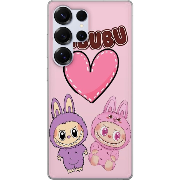 Samsung Galaxy S25 Ultra Genomskinligt Skal Labubu Pink Monster