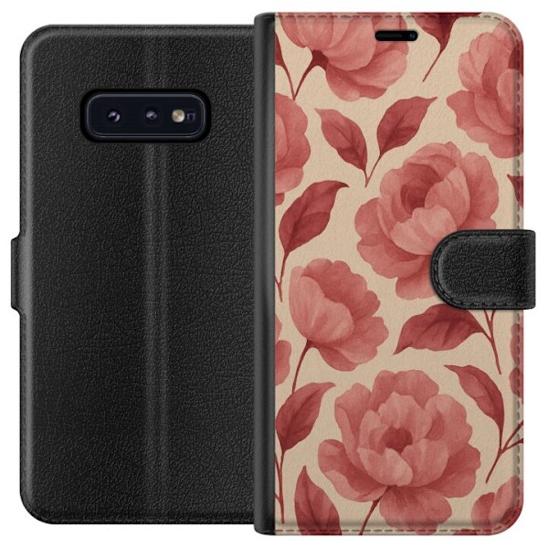 Samsung Galaxy S10e Tegnebogsetui Roseblomst