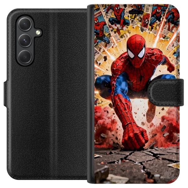 Kompatibel Tegnebogsetui til Samsung Galaxy A35 Spider Man action