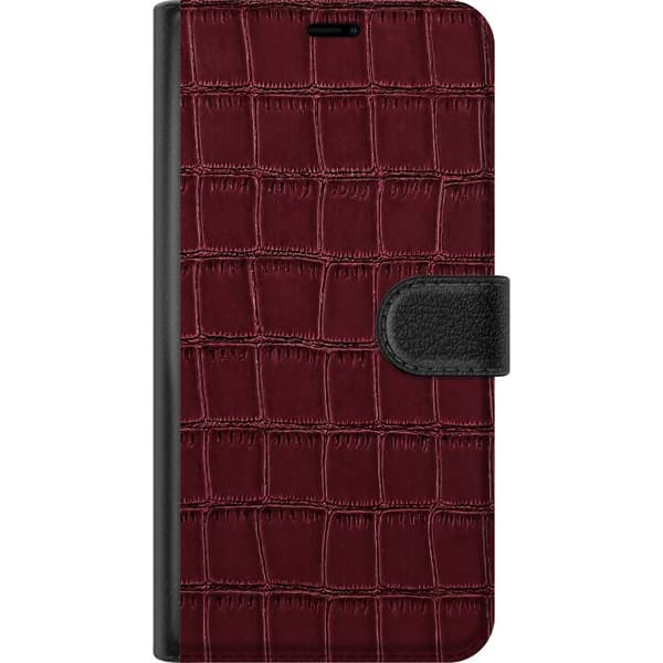 Kompatibelt Plånboksfodral till OnePlus 8T Vinröda reptilfjäll röd