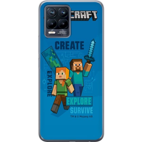 Realme 8 Läpinäkyvä kuori Minecraft Luolastot