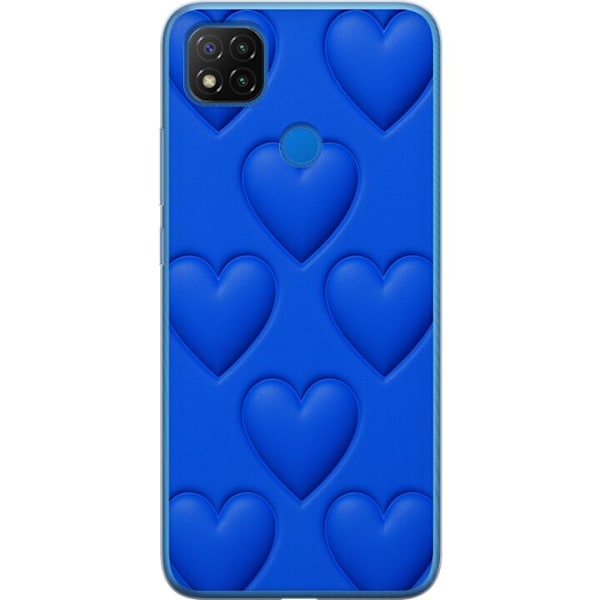 Xiaomi Redmi 9C Läpinäkyvä kuori Siniset Sydämet