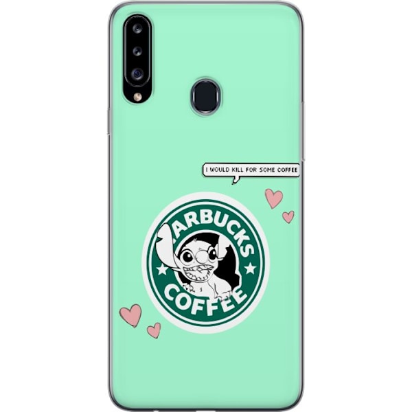 Samsung Galaxy A20s Gennemsigtig cover Stitch Kaffe