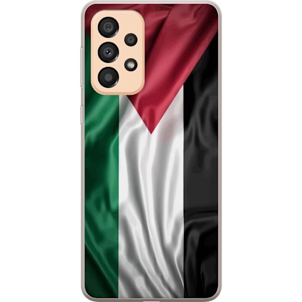 Samsung Galaxy A33 5G Genomskinligt Skal Palestinaflaggan – ikoniskt frihetsmotiv i rött, svart, vitt och grönt