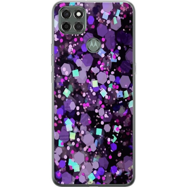 Motorola Moto G9 Power Gennemsigtig cover Lilla Glitter