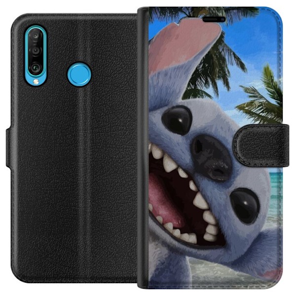 Huawei P30 lite Plånboksfodral Stitch mobilskal med Palmer i söt vänskapsdesign