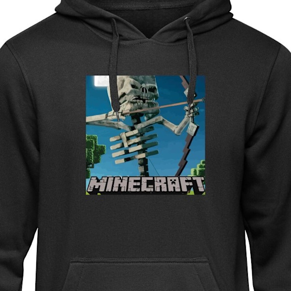 Børne-Hoodie | Blød Hættetrøje til Børn A Minecraft Movie sort 7-8 År