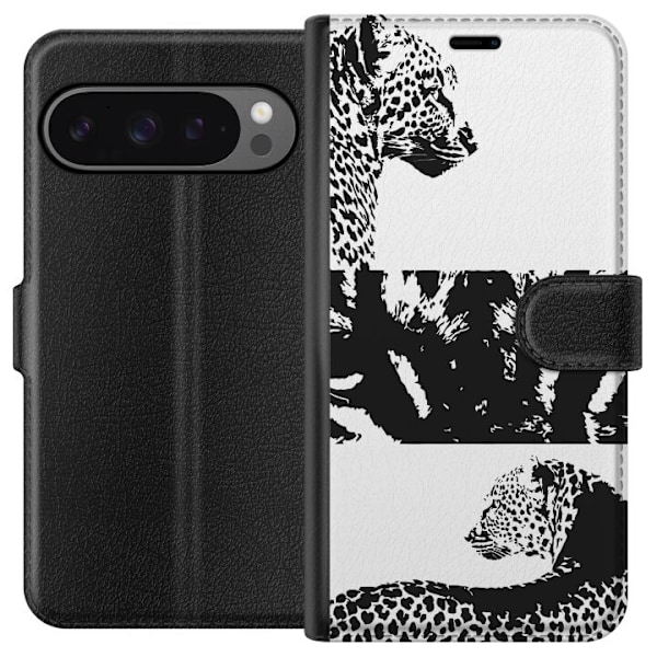Google Pixel 9 Pro XL Tegnebogsetui Leopard Faces