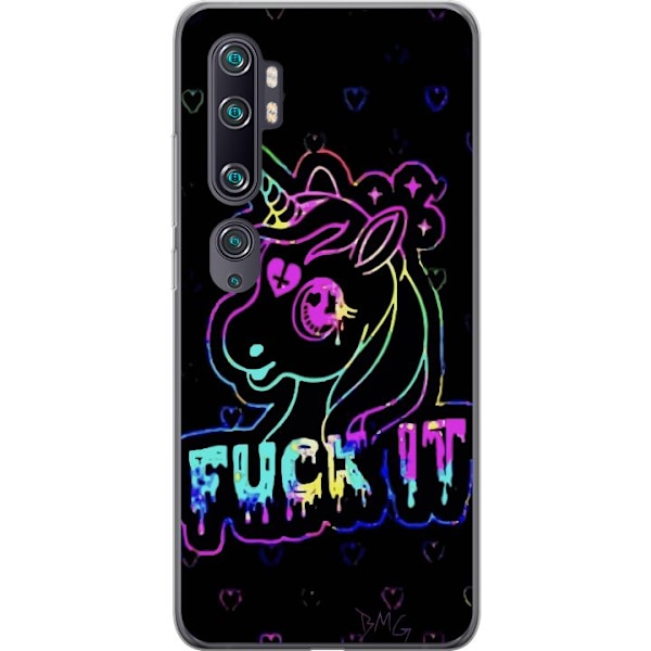 Xiaomi Mi Note 10 Gennemsigtig cover Fuck it Unicorn