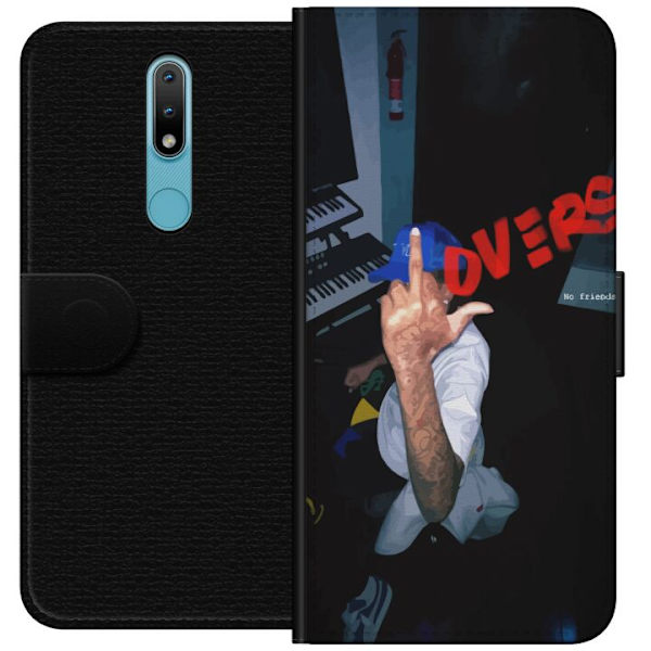 Nokia 2.4 Lompakkokotelo Rakkaus Mystiikka Suunnittelu Romanttinen Motiivi Suosittu Graafinen Kuviointi Muoti Tyyli