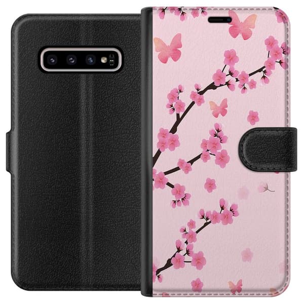 Kompatibelt Lommeboketui til Samsung Galaxy S10+ Blomster
