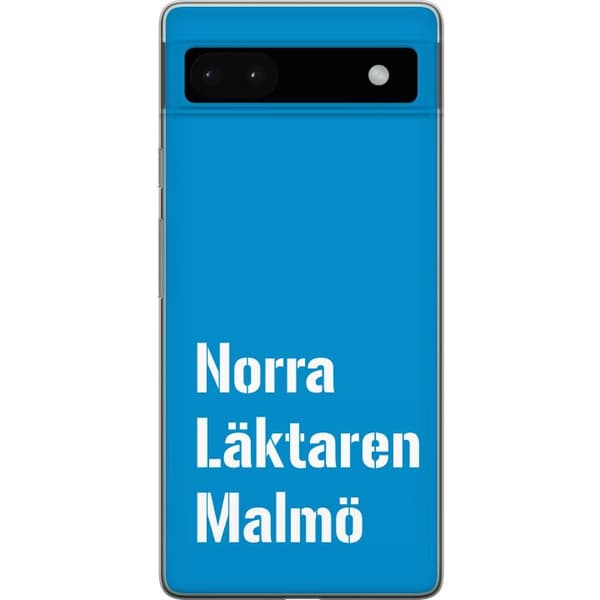Kompatibelt Mobildeksel til Google Pixel 6a Minimalistisk blå tekstdesign med Malmö-tema og moderne typografisk stil blå