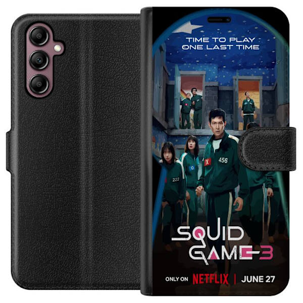 Samsung Galaxy A14 5G Plånboksfodral Squid Game Säsong 3 Seriefigurer Populärt TV Serie Motiv Ikoner Spänning Drama Asiatisk Design Trend