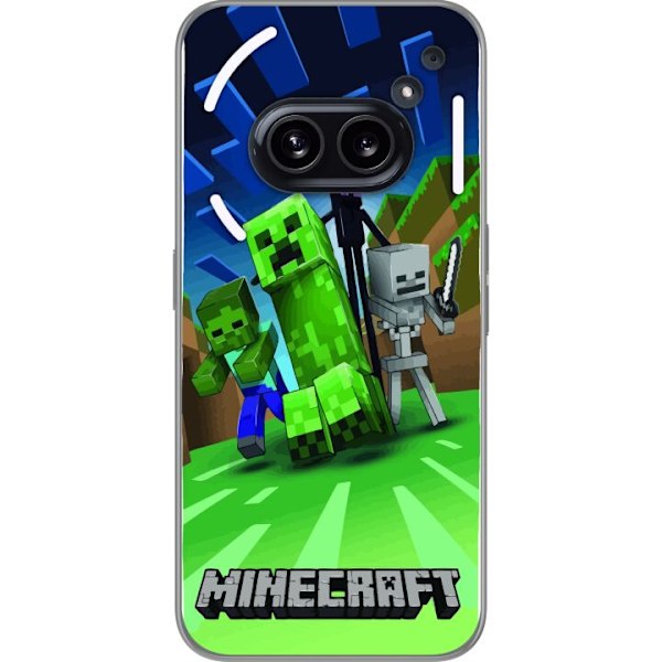 Nothing Phone (2a) Plus Gennemsigtig cover Minecraft Creeper mobilskal i klassisk grön pixelstil