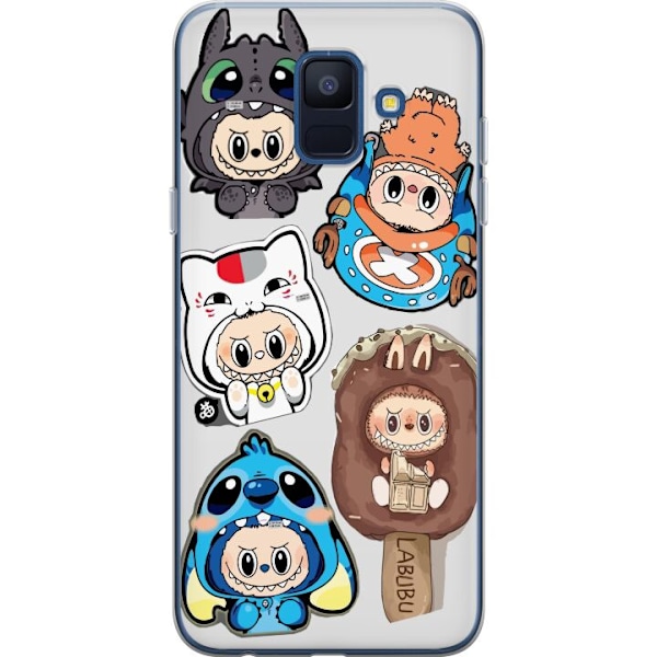Samsung Galaxy A6 (2018) Läpinäkyvä kuori Labubu hahmokokoelma - Pop Mart Labubu The Monsters väriluulisessa muotoilussa