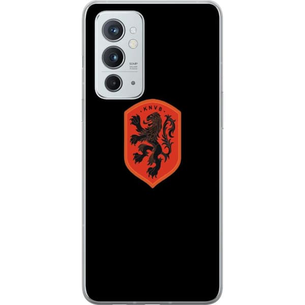 Kompatibel Mobilcover til OnePlus 9RT 5G Orange skjold med sort heraldisk løve mod sort baggrund sort