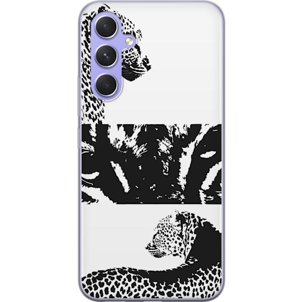Samsung Galaxy A54 Läpinäkyvä kuori Leopard Faces