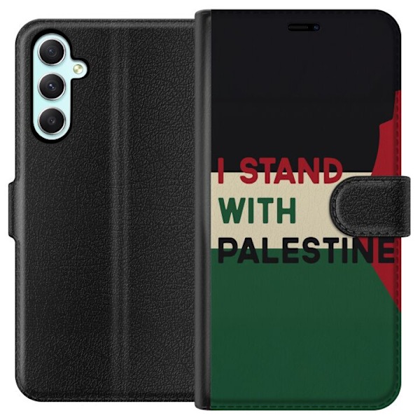 Samsung Galaxy A34 Plånboksfodral Stand with Palestine – solidaritetsdesign med starkt budskap